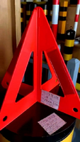 Mini triangle d'avertissement de stationnement rouge pliable en plastique