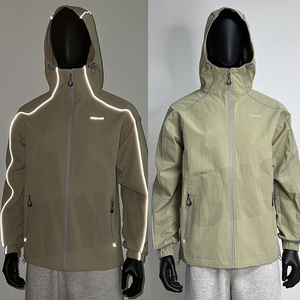 Manufacturer Design Reflective Strip Waterproof Coating Hiking Jacket Outdoor <b>Windbreaker</b> Jacket - Product Image 1