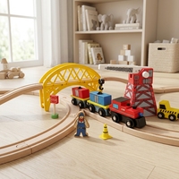 Ensemble de construction et de train électrique de chantier de 70 pièces - Jouet éducatif de transport pour enfants de 3 à 8 ans