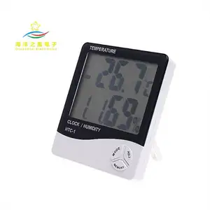 실내 대형 스크린 LCD 고정밀 전자 온도 습도 디지털 온도계 습도계 알람 시계-1