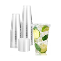 Vente en gros de gobelets en plastique PET avec logo personnalisé, gobelets à café et à boissons multi-tailles (12oz/16oz/20oz) durables pour fête, événement extérieur/intérieur