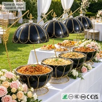 XINGPAI Équipement de restauration : Réchaud de buffet suspendu de luxe avec finition en cristal et globe, pour mariage, service de buffet et maintien au chaud des aliments
