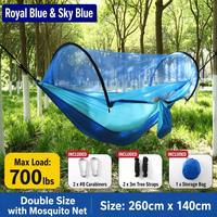 Hamac de camping et de randonnée en nylon parachute 210T avec moustiquaire, léger et portable, pour 2 personnes, utilisable en toutes saisons