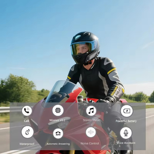 Casque de moto L8 Casque d'écoute sans fil Rider avec microphone HD Haut-parleurs stéréo pour l'équitation - Product Image 3