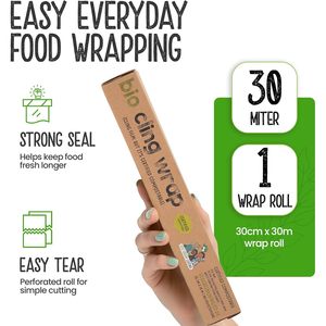 Envoltura Biodegradable Eco Green Living Bio Cling Wrap 30cm x 30m para Alimentos, Uso en Cocina y Refrigerador - Product Image 6