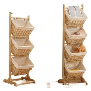 Étagère de rangement pour collations et articles divers, panier de rangement, étagère à jouets multi-niveaux en bois massif, étagère de rangement, étagère de chambre - Product Image 2