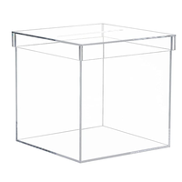 Boîte de présentation d'argent cadeau Lucite en acrylique transparent élégant de 10 pouces avec couvercle Boîte de cartes d'invitation de mariage en acrylique avec fente