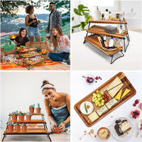 Plateau de service à cupcakes et tour à 3 niveaux, présentoir de Table à Dessert en bois, étagère de rangement de cuisine