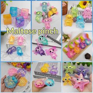 Jouet anti-stress à presser en forme d'animal, très populaire : Salamandre en maltose, Capybara, Patte de chat de dessin animé à paillettes - Product Image 2