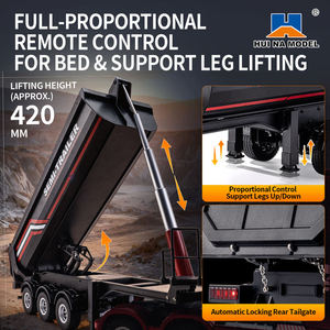 Hui Na1509 <span class=keywords><strong>Camion</strong></span> benne semi-<span class=keywords><strong>remorque</strong></span> RC en alliage à l'échelle 1:18, télécommande 2.4G, portée 25m, prêt à l'emploi, 12 canaux, chargeur inclus - Product Image 3