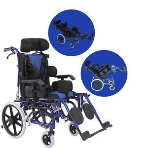 Silla de ruedas manual pediátrica de aluminio ultraligera para niños con parálisis cerebral, - Product Image 5