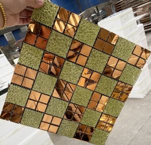 Hoja pequeña 30*30 CM Apliques de pared de mosaico de vidrio de aluminio - Product Image 6