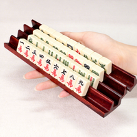 Support de rangement en bois massif pour tuiles de mahjong 3D rainurées, en forme de L, règle de tri 25,5 cm/45 cm, pour voyage et usage domestique