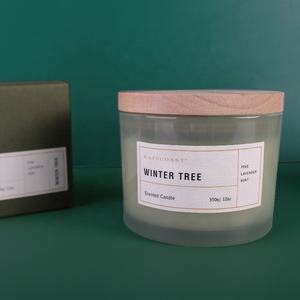 Candele personalizzate RAINCOAST grandi barattoli di candela di <span class=keywords><strong>vetro</strong></span> 3 stoppino candela profumata di lusso con coperchio <span class=keywords><strong>in</strong></span> legno - Product Image 4