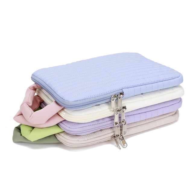 Eco-friendly Color-block Tablet Sleeve for iPad, Vertical Polyester Bag, Shockproof Scratch-resistant with Velvet Lining