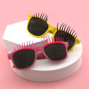 Gafas de sol con pestañas postizas para hombre, lentes con logotipo personalizado, divertidas, para fiesta, venta al por mayor