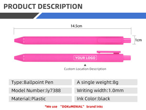 Best Bulk Plastic Cheap Multicolored Rubber Coated Ballpoint <b>Pens</b> OEM <b>Retractable</b> Custom Printed Logo BKS LY7388 Black Ink - Product Image 5