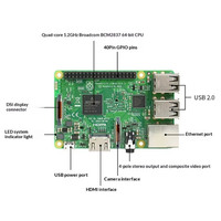Raspberry Pi 3 Model B - Yepyeni Orijinal Mini Bilgisayar 4 Çekirdekli Geliştirme Kartı WIFI ile BOM Listesi Raspberry Pi 3B+/3B Model