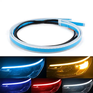 ไฟ LED DRL แบบบางพิเศษสำหรับรถยนต์ แถบไฟนำแสงสองสี ไฟเลี้ยวแบบยืดหยุ่นหลายสีสำหรับรถยนต์ - Product Image 1