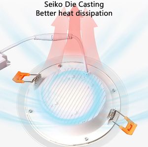 Éclairage décoratif <span class=keywords><strong>vert</strong></span> jeunesse 6W 9W 12W LED ronde panneau de verre mince éclairage plafonnier LED encastré bord verre Downlight - Product Image 5