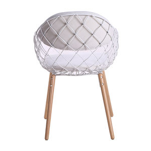 無料サンプル ラーセン ラウンジルーム フレンチスタイル グレー ラップ アイアン ラウンド ロイヤル ステンレススチール製 PVC ダイニングチェア 10脚セット - Product Image 5