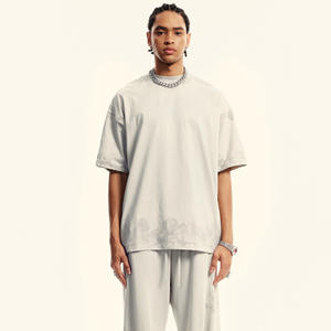 Camiseta de Punto de Manga Corta para Hombre, Color Sólido, 100% Algodón, 220g, Suave, Transpirable, Corte Regular, Informal, para Uso Diario en Verano - Product Image 1