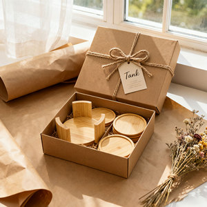 Vòng Hình Dạng Tre Costers Cup Chủ Logo Bằng Gỗ Uống Trà Mat Chủ Home Bảng Trang Trí Sử Dụng Cup Coaster Cho Đồ Uống - Product Image 1