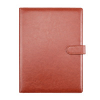 Carpeta Cuaderno Archivo de bolsillo Organizador de negocios A4 PU Carpeta de cartera de cuero Logotipo personalizado Carpeta de archivos de oficina