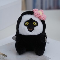 Porte-clés en peluche singe Saki blanc de 4 pouces, personnalisable, populaire pour les enfants