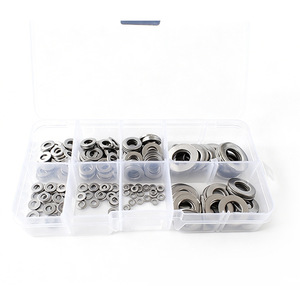 304 Stainless Steel Flat Washers DIN125 M2 M3 <b>M4</b> M5 M6 180Pcs Assorted Washer Set For Construction Industry - Product Image 1