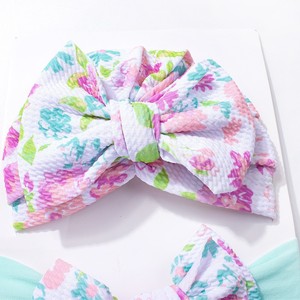 Nuevo Conjunto de Gorro y Diadema Estampados para Bebé, Lindo Conjunto de Dos Piezas con Lazo para Niños, en Poliéster Cortavientos para Exportación - Product Image 3