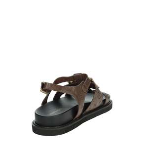 Sandales plates pour femmes Laura Biagiotti 9079 en cuir crème à lanières, chaussures d'été - Product Image 3
