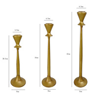 Ensemble de chandeliers vintage en fer doré, porte-bougie en métal à boule et entonnoir, pour mariage, dîner, maison, fête, centre de table