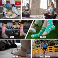 Chaussettes de yoga antidérapantes en coton et élasthanne, jetables, décontractées, pour l'automne, avec grip, pour femmes, pour le sport