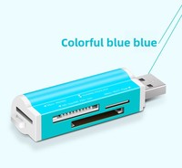 ZZX OEM ODM Lector de Tarjetas Multifuncional Cuatro en Uno de Aleación de Aluminio, Lector de Tarjetas de Memoria SD/TF/MS Duo/MS Micro para Teléfono Móvil y Cámara