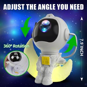 New <b>Astronaut</b> Starry Sky <b>Lamp</b> <b>Astronaut</b> Crescent Moon Night <b>Lamp</b> Nebula Projection Remote Control Home Decoration Gift - Product Image 6