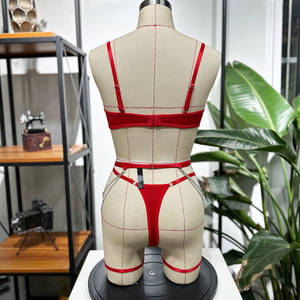 Conjunto de lencería roja Sexy de estilo navideño para mujer, tejido de punto, estilo ajustado y encantador, tamaño adulto, nueva moda, aspecto maduro, novedad de 2017 - Product Image 5