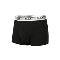 Boxers pour hommes grande taille, taille mi-haute, respirants, antistatiques, en coton biologique OCS, de marque de créateur personnalisée, avec logo à la taille