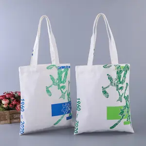 Sacs fourre-tout en coton biologique naturel imprimé de logo personnalisé Sacs d'épicerie réutilisables en toile