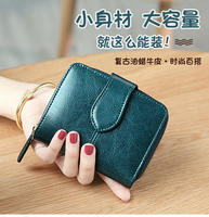 Dompet Pendek Kulit Sapi Asli Andong dengan Resleting untuk Wanita dan Remaja Putri, Tas Clutch Modis, Banyak Kantong, Tempat Koin dan Kartu