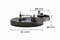 Table basse ovale rotative en verre trempé au design créatif pour salon moderne, ensemble de tables multifonctionnelles en acier inoxydable