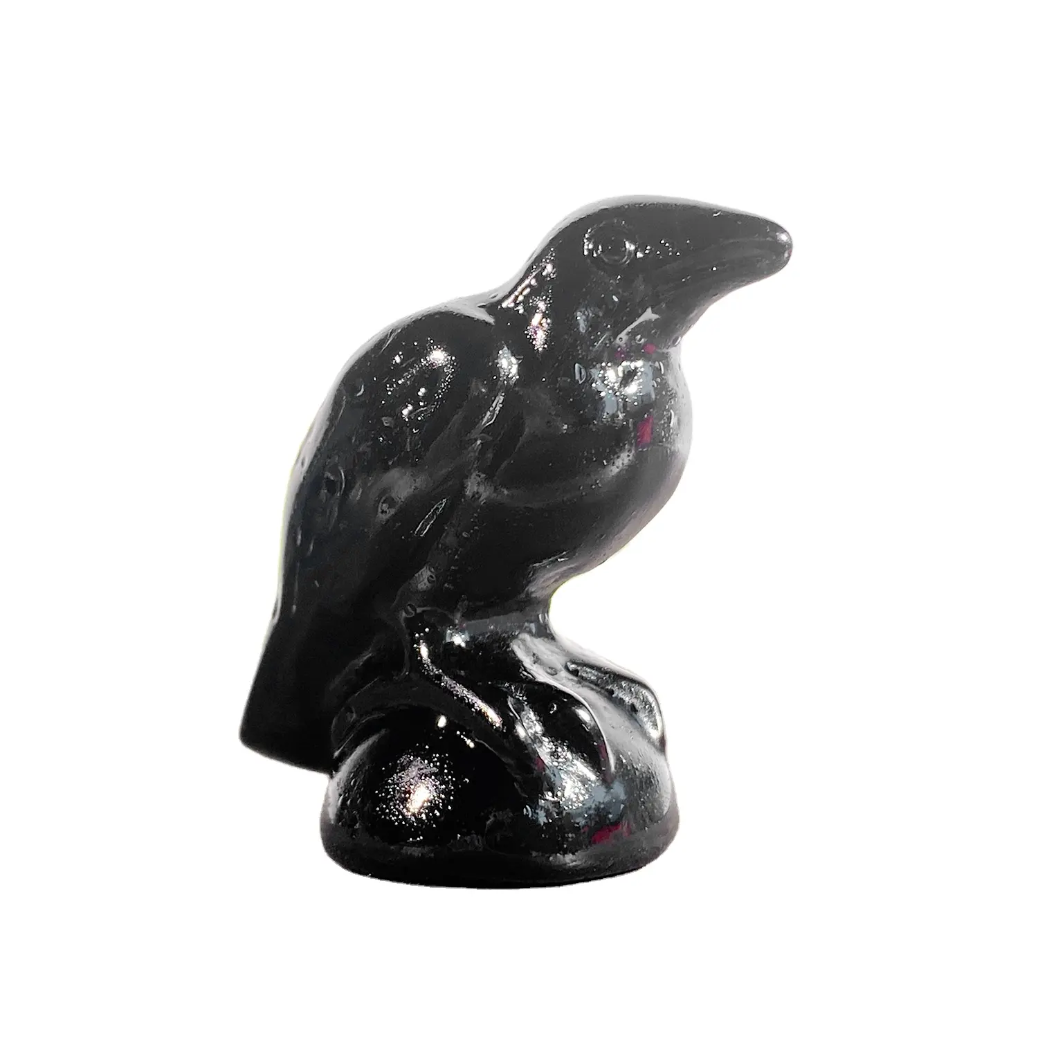 Groothandel Natuurlijke Kristallen Dieren Zwart Obsidiaan Raaf Vogel Genezing Kristal Ambachten Vogel Hoofd Voor Huisdecoratie