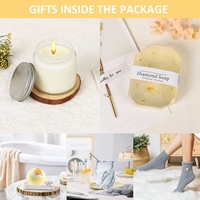 Nouveauté : Coffret cadeau de luxe, savon, bougies parfumées, gobelet, panier de bain spa, personnalisable, unisexe, cadeau pour anniversaire, fête, fête des mères
