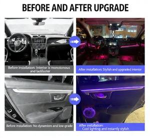 مصباح جو LED للسيارة بـ64 لونًا قابل للتعديل مع تحكم عبر التطبيق وصوت ذكي وساعة متعددة الوظائف - Product Image 1