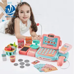 Bemay玩具智能语音玩具显示器电子儿童收银机玩具套装带计算器