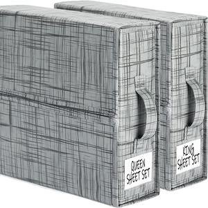 Couvertures de literie pliables avec logo personnalisé, boîte de rangement, placard, sac de rangement organisateur, ensemble de draps de lit à fenêtre transparente, organisateur/ - Product Image 6