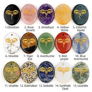 Encanto de protección de piedra semipreciosa Natural, colgante de Talismán de Arte de positividad de Buda - Product Image 3