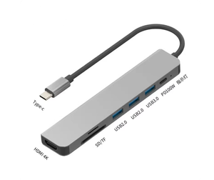 Base de Conexión Tipo-C 7 en 1 Compatible con MacbookPro/AirM4mini <span class=keywords><strong>Huawei</strong></span>, Pantalla HDMI, Tablet, Teléfono, Cable de Expansión 16, Divisor USB - Product Image 2