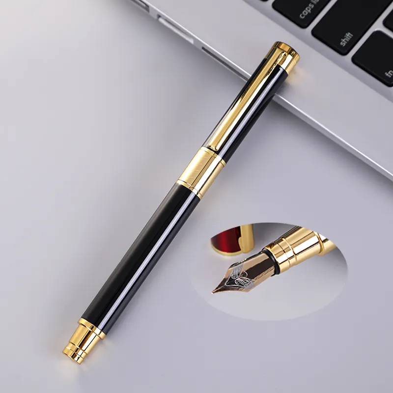 Новейший Роскошный деловой подарок каллиграфическая металлическая ручка Набор Горячая Распродажа Высококачественная перьевая ручка