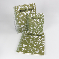 Lot de trois carnets spirales américains grand format A4/A5/A5MINI, motif floral vert Jardin de Minuit, cadeau élégant pour journal intime et écriture manuscrite